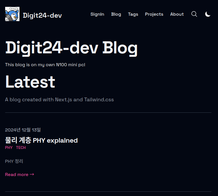 My Own Blog project
